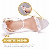 abordables Officiel-chaussures de mariage pour femmes élégantes sandales à talons hauts ornées de perles - parfaites pour les mariages et les événements formels