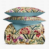 tanie 100% bawełna-l.t.home 100% bawełniana satynowa poszewka na kołdrę dwustronna premium 300 nici na cal kwadratowy kwiatowy elitarny zestaw pościeli queen king size