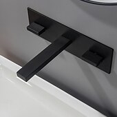 cheap Bathroom Sink Faucets-Bathroom Sink Faucet - Wall Mount / Widespread Electroplated Mount Inside Two Handles Three HolesBath Taps