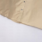abordables camisas de hombre sin planchar-Hombre Camisa Camisa para Vestido Camisa de cuello Abotonar la camisa Bloque de color Boda Diario Bleu Ciel Negro Blanco Verde Claro Manga Larga Cuello Vuelto Primavera &amp; Otoño Ropa Retazos