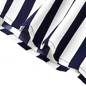 economico camicia da uomo con bottoni-Per uomo Camicia Estiva Camicia casual Camicia da Spiaggia Camicia con Bottoni Camicie a righe Nero Giallo Blu Manica Corta Blocco di colori A righe Bavero Vacanza Camicia hawaiana Patchwork