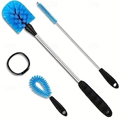 economico Pulizia cucina-Set di spazzole per la pulizia delle bottiglie d&#039;acqua 3 in 1: perfetto per bottiglie a collo stretto, bottiglie sportive, tazze da caffè, bicchieri e fiaschette