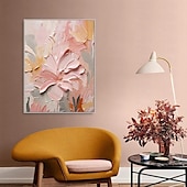 voordelige Olieverfschilderijen-met de hand geschilderd 3D bloem olieverfschilderij op canvas handgemaakte romige getextureerde muur kunst abstracte bloemen schilderij kunst voor woonkamer muur kunst cadeau voor haar madeliefje