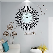 baratos decoração de parede de metal-Grande relógio de parede de metal decorativo silencioso não-ticking grandes relógios modernos decorações para casa para sala de estar quarto sala de jantar escritório