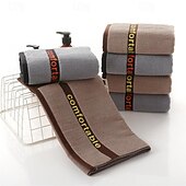 economico Set di asciugamani-Asciugamani viso assorbenti in cotone 100%, coppia di asciugamani in cotone da uomo addensati, asciugamani altamente assorbenti per bagni, palestre, hotel e spa, telo da bagno in tinta unita