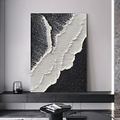 economico Quadri astratti-dipinto a mano dipinto con texture nera dipinto fatto a mano astratto in bianco e nero dipinto in bianco e nero arte della parete dipinto in bianco e nero con texture decorazioni per la casa pronto da