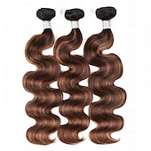 economico 3 ciocche di capelli veri tessitura-ombre t1b-4/30# capelli umani ondulati 3 fasci 12-28 pollici