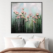 cheap Oil Paintings-Hand painted Beauty Flowers Bloom In Spring Abstract Oil Painting hand painted Wall Art painting Home Decor Picture Modern artwork pciture On Canvas 100% Handpainted oil painting
