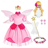  Prinsesse Anime Cosplay kostyme Videospill kostymer Maskerade Daglig Hage fest Anime-messe Kjole Mer Tilbehør Til Jente Barn