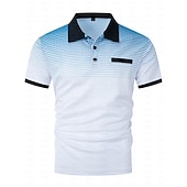  Homme Polo Occasionnel Travail Col Rabattu Manches courtes Points Ronds Imprimé Floral Basique Été Coupe Ample Blanche Marine foncé Polo