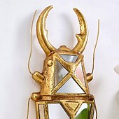 cheap Metal Wall Decor-1PC Ccreative Rresin Mmaterial Gold Asilver Uunicorn Beetle Home Decoration Hhandicraft Wall Hanging with a Special Design Of Mmirror Inlaid Surface is a Good Collectible For Iinsect Eenthusiasts