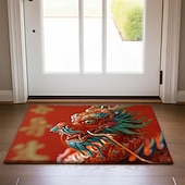 preiswerte Fußmatten-Bunte Drachen-Fußmatte, Fußmatten, waschbare Teppiche, Küchenmatte, rutschfester, ölbeständiger Teppich, Innen- und Außenmatte, Schlafzimmer-Dekoration, Badezimmermatte, Eingangsteppich