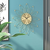 olcso fém fali dekoráció-nagy falióra virágos fém dekoratív csendes nem ketyeg nagy órák modern lakberendezés nappaliba hálószoba étkező iroda