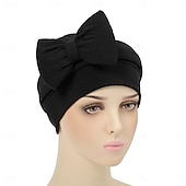 baratos Capacete de Casamento-Chapéu Peça para Cabeça Combinação Poliéster / Algodão Chapéu mole turbantes Casual Igreja Com Laço Cor Pura Capacete Chapéu