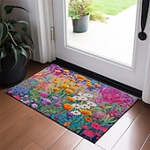 economico Zerbini-Tappetini zerbino con fiori colorati Tappeti lavabili Tappetino da cucina Tappeto antiscivolo a prova di olio Tappetino per esterni per interni Arredamento camera da letto Tappetino per bagno Tappeto