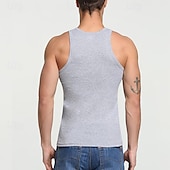 billiga Gym-toppar-Herr Linne Undertröjor Ärmlös tröja Ärmlös Rund halsringning Sommar Slät Mode Designer Grundläggande Semester Gata Utekväll Svart Vit Grå Topp t-shirt för män