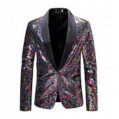 cheap Outfits-Retro Vintage Rococo Baroque Suits &amp; Blazers Gentleman Sequins Men&#039;s Masquerade Party / Evening Pride Parade Pride Month Adults&#039; Coat