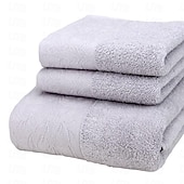 abordables Ensembles de serviettes-Ensemble de serviettes 100% coton 3 pièces à séchage rapide, extra absorbantes et super douces, 1 mouchoir, 1 serviette de sport, 1 serviette de bain
