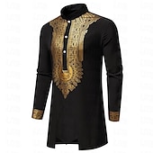 economico Musulmano arabo-Per uomo Maglietta Abiti africani moderni Stampa africana Dashiki Per adulto Superiore Pantaloni
