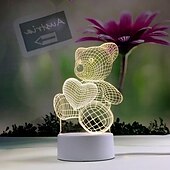 cheap 3D Night Lights-3D Night Light Bedroom Bedside Lamp Eye Care Led Light Birthday Valentine&#039;s Day Gift