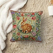 baratos estilo animal-1 pçs Veludo Cobertura de Almofada, Floral Animal Rústico Casual Quadrada Zíper Tradicional Clássico