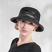 ieftine Pălării Party-Palarie Fibră Clop Floppy Paie Căciulă Nuntă Casual Elegant Nuntă Cu Despicare Tul Diadema Articole Pentru Cap