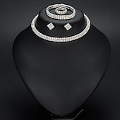 abordables Accessoires portables-Ensemble de bijoux d&#039;amour, yeux en cristal, boucles d&#039;oreilles, collier, ensemble de bijoux de mariage pour femmes