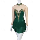 cheap Competition Dress-Dance Salsa Latin Dance Dress Rhinestone Women's Performance Training Long Sleeve High Spandex Tulle