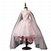 preiswerte Kleider für die Blumenmädchen-kinderkleidung Mädchen Blumenmädchen Kleid Party Kleid Feste Farbe Ärmellos Leistung Hochzeit Party Gitter Prinzessin Süß Gitter Mitte der Wade Etuikleid Tüll-Kleid Blumenmädchenkleid Sommer Frühling