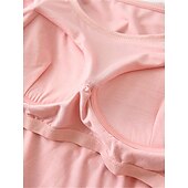 cheap Women&#039;s Sleepwear-Women&#039;s Pajamas Sets Pure Color Simple Comfort Home Daily Bed Modal Breathable Crew Neck Long Sleeve T shirt Tee Pant Elastic Waist Summer Spring Home Outfits