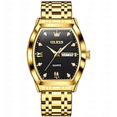 cheap Quartz Watches-OLEVS Men Quartz Watch Fashion Business Wristwatch Luminous Calendar Date Week Waterproof Steel Watch
