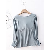billiga Sovkläder till damer-kvinnors pyjamasset brev mode komfort hem daglig säng bomull andas rund hals långärmad t-shirt t-shirt byxa bröstkuddar sommar vår hem outfits