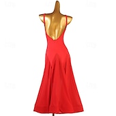 cheap Ballroom Dancewear-Ballroom Dance Dress Pure Color Women&#039;s Performance Training Sleeveless High Chiffon Chinlon
