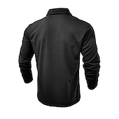 preiswerte Klassisches Poloshirt für Herren-Herren Poloshirt Polos mit Knöpfen Casual Sport Kargen Langarm Modisch Basic Glatt Taste Tasche Frühling &amp; Herbst Regular Fit Schwarz Weiß Armeegrün Rote Marineblau Dunkelgrün Poloshirt
