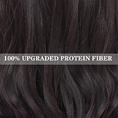 economico Parrucche trendy sintetiche-parrucca ondulata lunga marrone per le donne parrucca riccia da 26 pollici con parte centrale fibra proteica premium parrucca sostitutiva dei capelli dall&#039;aspetto naturale per l&#039;uso quotidiano del