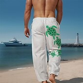 cheap Men&#039;s Printed Casual Pants-Sea Turtle Marine Life Men&#039;s Resort 3D Printed Casual Pants Trousers Elastic Waist Drawstring Loose Fit Straight-Leg Summer Beach Pants S TO 3XL