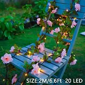 economico Striscie luci ad energia solare-luci solari a forma di rosa con fiori per San Valentino, 2 m, 20 LED, impermeabili, luci da giardino natalizie per casa, camera da letto, festa, matrimonio, patio, decorazione