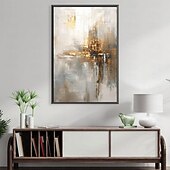 preiswerte Ölgemälde-Großes handgemaltes Blattgoldgemälde auf Leinwand, abstraktes beiges Ölgemälde, luxuriöse Kunst, strukturiertes Gemälde, handgemalte Kunst, goldenes Ölgemälde, Wanddekoration für Hoteldekoration