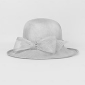 abordables Chapeaux de fête-Chapeaux melon en lin/chapeau cloche, chapeau seau, chapeau de soleil, fête de thé, mariage élégant avec nœud papillon, couvre-chef