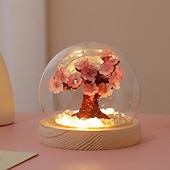 abordables 123496-Bricolage fait à la main cerisier fleur arbre fleur de pêche veilleuse créative lumière ambiante chambre confortable ornements décoratifs