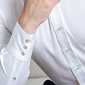 preiswerte Button-Down-Hemden für Herren-Herren Hemd Hemd mit Spearpoint-Kragen Oberhemd Glatt Hochzeit Party Schwarz Weiß Rote Marineblau Langarm Kargen Frühling &amp; Herbst Bekleidung Button-Down