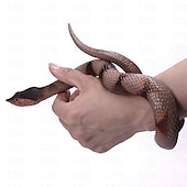 お買い得  ギャグといたずらおもちゃ-リアルなヘビのおもちゃのゴム製ヘビフィギュア、ハロウィーンのいたずら小道具、リアルなゴム製ヘビ、ボアコンストリクターの置物、恐怖の鳥、庭の小道具、プラスチック製のパイソンモデル、エイプリルフールのいたずらギャグギフト。