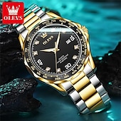 abordables Montres à quartz-Montre homme OLEVS à quartz minimaliste mode décontractée lumineuse calendrier étanche en acier