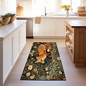 levne Koberce na plochu-inspirovaný william morris fox area kobereček kuchyňská podložka neklouzavá olejivzdorná podlahová podložka obývací pokoj koberec vnitřní venkovní podložka dekorace ložnice koupelna podložka vchod