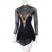 cheap Competition Dress-Dance Salsa Latin Dance Dress Rhinestone Women's Performance Training Long Sleeve High Spandex Tulle