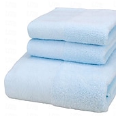 abordables Ensembles de serviettes-Ensemble de serviettes 100% coton 3 pièces à séchage rapide, extra absorbantes et super douces, 1 mouchoir, 1 serviette de sport, 1 serviette de bain