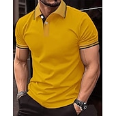 preiswerte Klassisches Poloshirt für Herren-Herren Poloshirt Polos mit Knöpfen Geschäft Casual Kargen Kurzarm Modisch Basic Glatt Taste Sommer Regular Fit Weiß Gelb Rot Marinenblau Königliches Blau Blau Poloshirt