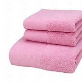 abordables Ensembles de serviettes-Ensemble de serviettes 100% coton 3 pièces à séchage rapide, extra absorbantes et super douces, 1 mouchoir, 1 serviette de sport, 1 serviette de bain