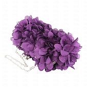 abordables Sacs-Femmes Pochette Sac de soirée Satin Soirée Saint-Valentin Strass Chaîne Couleur Unie Violet