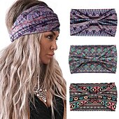 halpa Hiusten muotoilutarvikkeet-aceorna boho hiusnauhat leveät solmitut hiusnauhat joustavat painetut päänauhat bohemia pääkääreet naisille ja tytöille